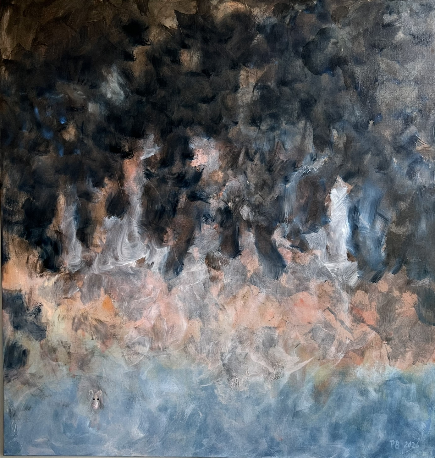 Uden titel. Olie på lærred, 97x93 cm, 2026